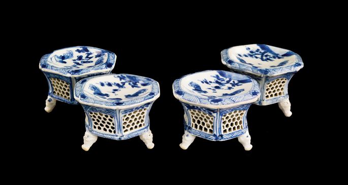 Set of four chinese export porcelain blue and white salts | MasterArt